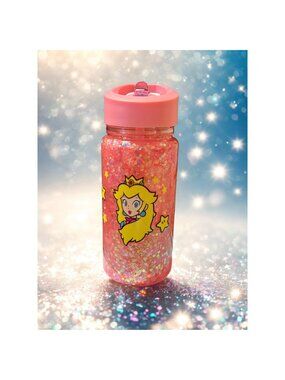 Handmade Princess Peach Snow Globe  Water Bottle
